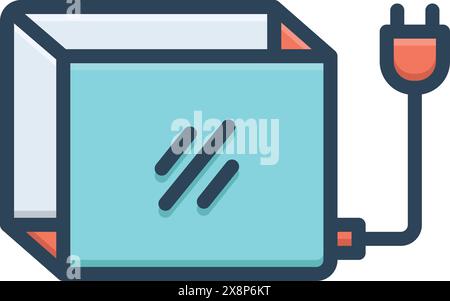 Icon for lightbox,voltage,resistance Stock Vector