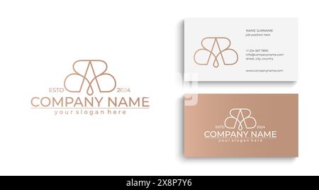 letter AB logo design letter AB luxurious. letter logo template elements. personal monogram. Stock Vector