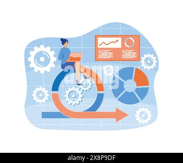 Agile project management abstract concept. Agile approach, software development company, management method, scrum methodology, workflow abstract metap Stock Vector