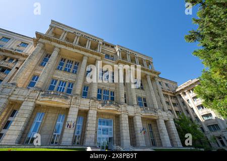 Bucarest, Romania. May 24, 2024. external view of the Romanian Academy building in the city center Stock Photo