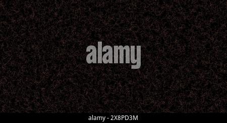 Red pile on black fabric seamless pattern for texture overlay. Cat fur against dark bg. Close-up of pet hair on clothing. Traces of rabbit or dog shed Stock Vector