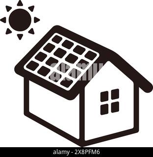 Vector icon illustration with an ecology theme (solar panels motif) Stock Vector
