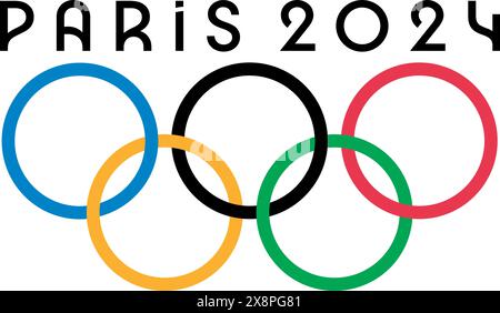 Olympic Rings designs Paris 2024 Stock Vector