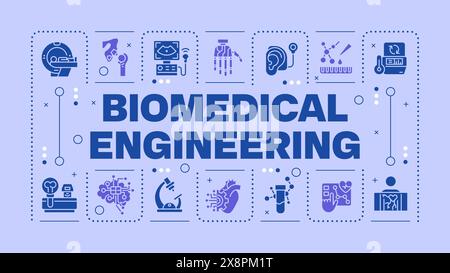 Biomedical engineering light purple word concept Stock Vector
