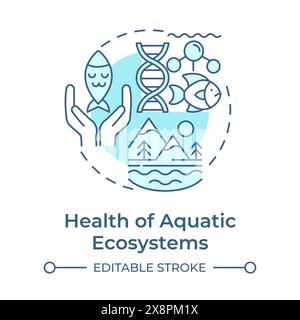 Health of aquatic ecosystems soft blue concept icon Stock Vector