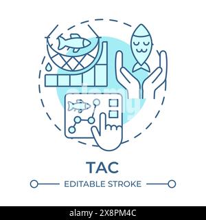 TAC soft blue concept icon Stock Vector