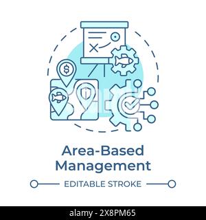 Area-based management soft blue concept icon Stock Vector