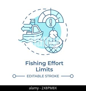 Fishing effort limits soft blue concept icon Stock Vector
