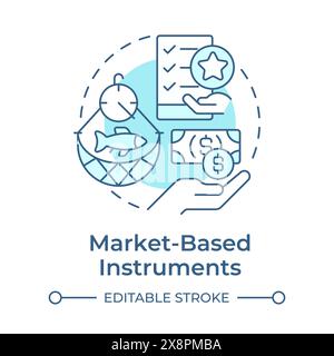 Market-based instruments soft blue concept icon Stock Vector