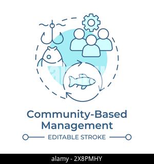 Community-based management soft blue concept icon Stock Vector