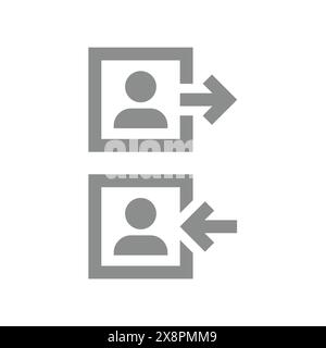 Login and logout user account vector. Singing in and sign out icon set. Stock Vector