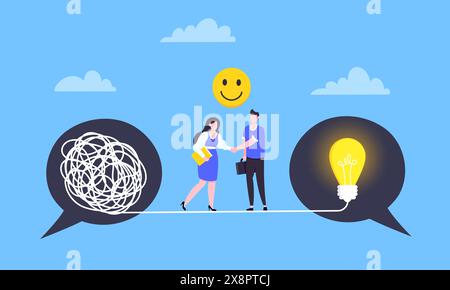 Understanding problem solution simplify challenge. Stock Vector