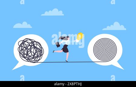 Understanding problem solution simplify challenge. Stock Vector
