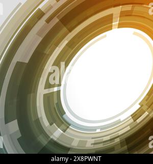 A dynamic circular pattern with a gradient of warm tones creates a sense of motion and modern aesthetic, perfect for a background or visual art design Stock Vector