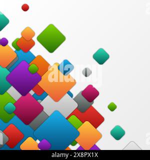A vibrant selection of assorted geometric shapes in a variety of colors spread across a grey gradient backdrop. Stock Vector