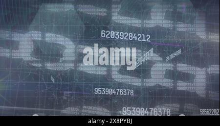 Image of digital data processing over chains Stock Photo