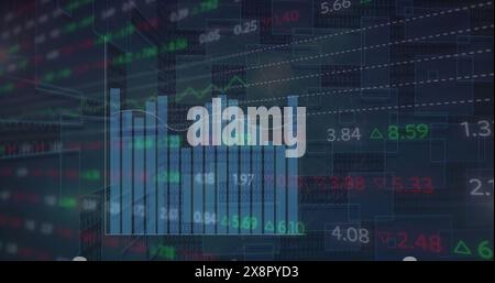 Image of financial data processing over statistics Stock Photo
