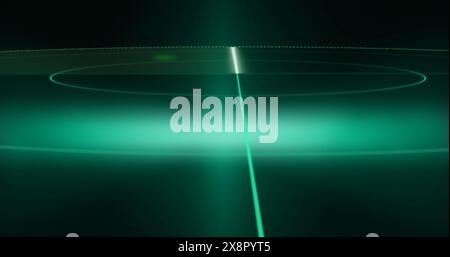 Image of green scope scanning on dark background Stock Photo