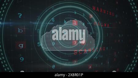 Image of security cloud icon against cyber security data processing Stock Photo