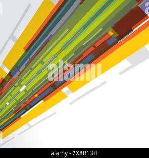 A digitally generated multicolored abstract background , surrounded by sweeping lines and pixelated patterns, suggesting a sense of futuristic technol Stock Vector