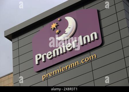 Sign outside Premier Inn Hotel Stock Photo