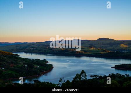 Beautiful view of an evening a small town in Brazil called ItÃ¡ Stock Photo