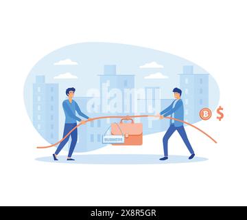 Concept businessmen competition in business. flat vector modern illustration Stock Vector