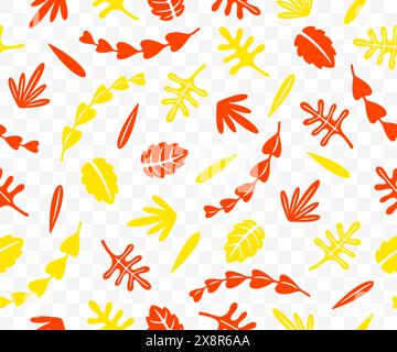 Autumn leaves, seamless vector background. Leaf, plant, nature, foliage and flora, pattern, vector design and illustration Stock Vector