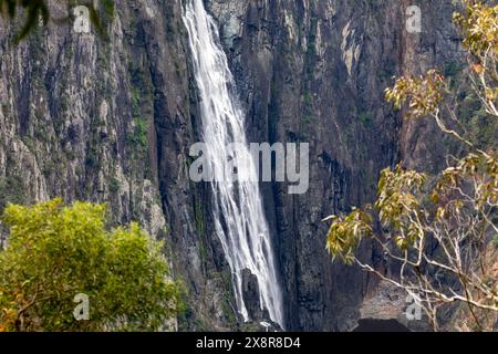 Wollemombi waterfall falls in Oxley Rivers national park, Australia's second largest waterfall, with chandler falls beside,NSW,Australia Stock Photo