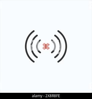 Bad or no Wi-Fi icon. No internet wireless connection. No signal. Stock vector illustration isolated Stock Vector
