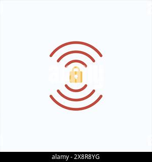 Wifi symbol and lock icon. Blocked wireless internet signal. Wi-Fi signal error. Failure wifi icon. Disconnected wireless internet signal. Vector Stock Vector