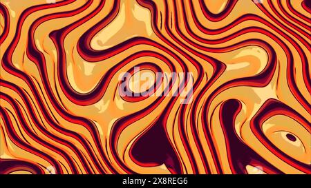 Background with folded textile layers levitating, 3D. Design. Orange cartoon style textile drapery. Stock Photo