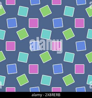 Microchip seamless pattern. Colorful chips endless repeatable background. Vector outline flat illustration. Stock Vector