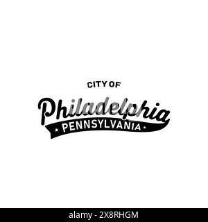 Philadelphia lettering design. Philadelphia, Pennsylvania typography design. Vector and illustration. Stock Vector