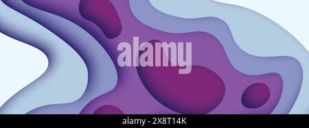 Abstract  Background with Purple Paper Cut shapes banner design. Vector illustration. Stock Vector