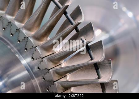 Turbine blades, close up shot, selective focus Stock Photo