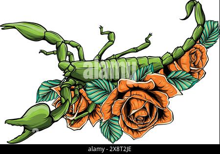 draw colored animal scorpion vector illustration design Stock Vector