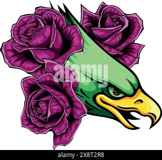 Mascot Head of an Eagle vector illustration design Stock Vector