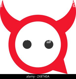Devil icon logo design template Stock Vector