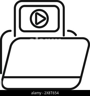 Minimalist line drawing of a digital video camera icon, suitable for web and app design Stock Vector