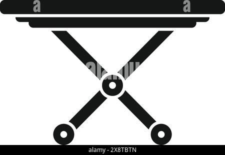 Simplistic vector icon depicting a collapsible table in monochrome Stock Vector