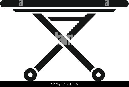 Simple vector icon depicting a foldable table, ideal for signage and minimalist designs Stock Vector