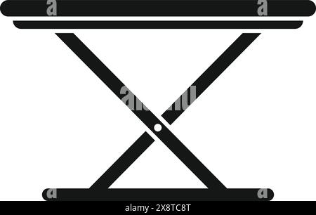 Vector illustration of a simple foldable table icon, isolated on a white background Stock Vector