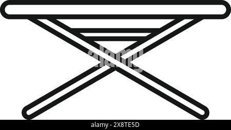 Simple line drawing of an ironing board suitable for various design needs Stock Vector