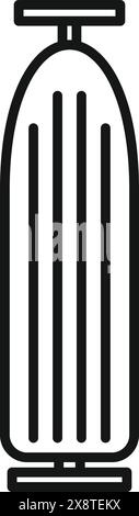 Vector illustration of a simple line icon depicting a bicycle pump in black on a white background Stock Vector