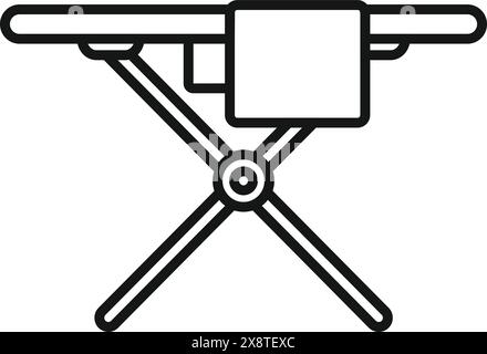 Minimalist black and white vector illustration of a modern ironing board icon for household laundry and domestic chores, isolated and clean, suitable for web, mobile app, and user interface design Stock Vector