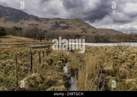 great bay at the south end of derwent water looking towards catbells and maiden moor Stock Photo