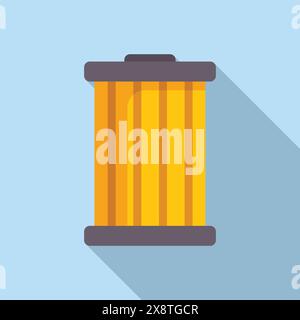Minimalistic illustration of a sewing thread spool with a shadow, perfect for craft and fashion designs Stock Vector