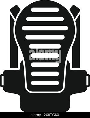 Simplified black and white icon of a modern backpack suitable for various digital design uses Stock Vector
