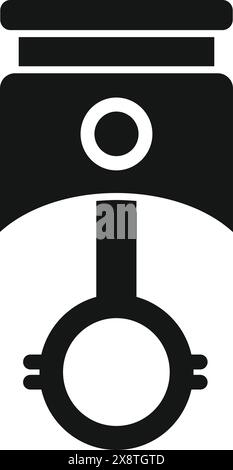 Monochrome abstract piston icon vector illustration for automotive, machinery, and industrial design concepts with mechanical and engineering elements Stock Vector